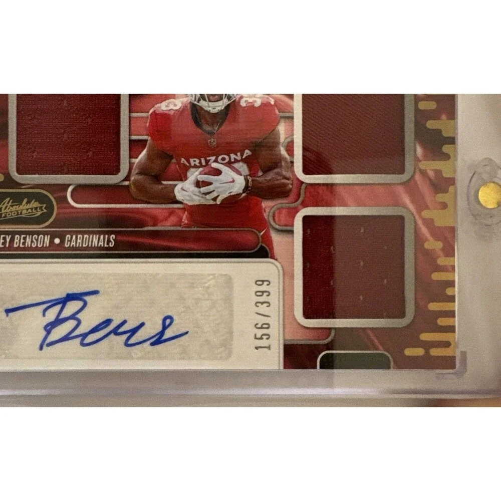 Trey Benson 2024 Panini Absolute Football Auto Patch Rookie RPA /399 RC 3 Color